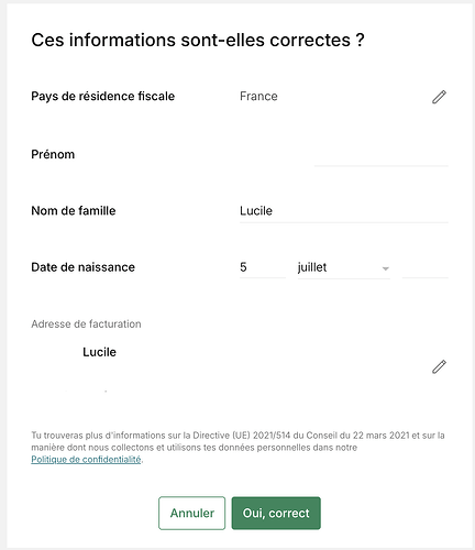 info perso