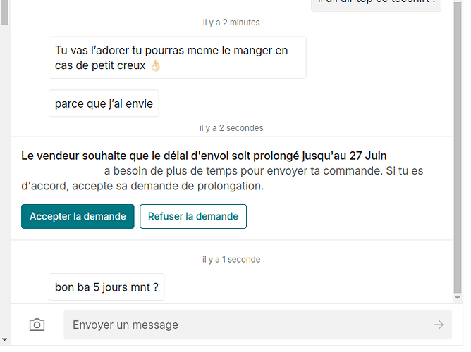 prolongation envoi