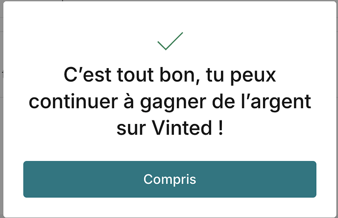 confirmation Vinted