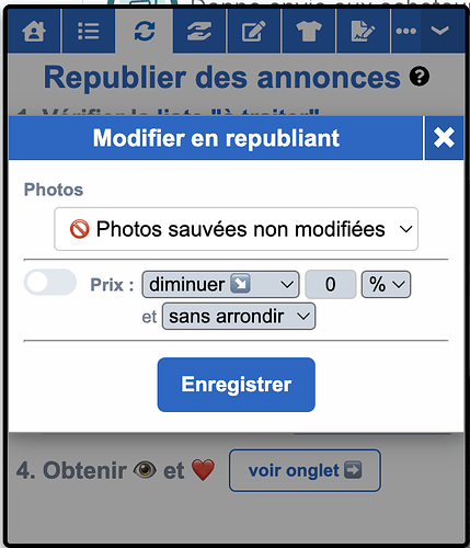 modif prix