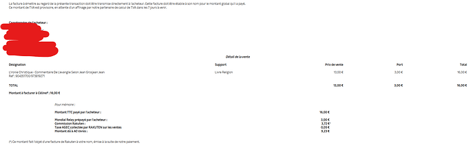 Detalle de venta Rakuten