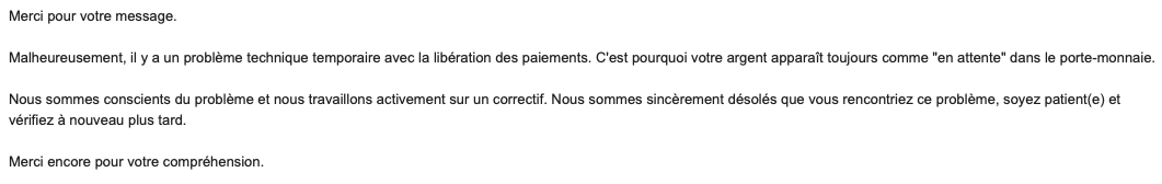 transaction porte monnaie vinted