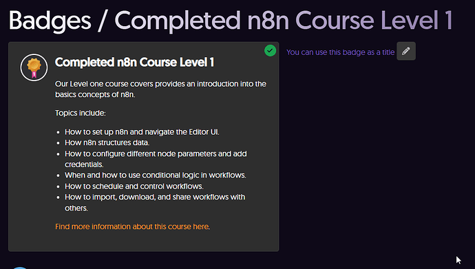2026-05-05 20.08.32 Completed n8n Course Level 1
